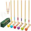 ApudArmis Six Player Croquet Set with Premiun Rubber Wooden Mallets 28In,Colored Ball,Wickets,Stakes - Lawn Backyard Outdoor Game Set for Adults/Teenagers/Family (Large Carry Bag Including) view 1