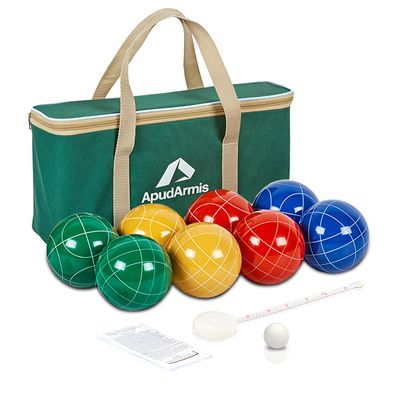 ApudArmis 90mm Bocce Ball Set, Boccia Outdoor Lawn Game for Beach Yard