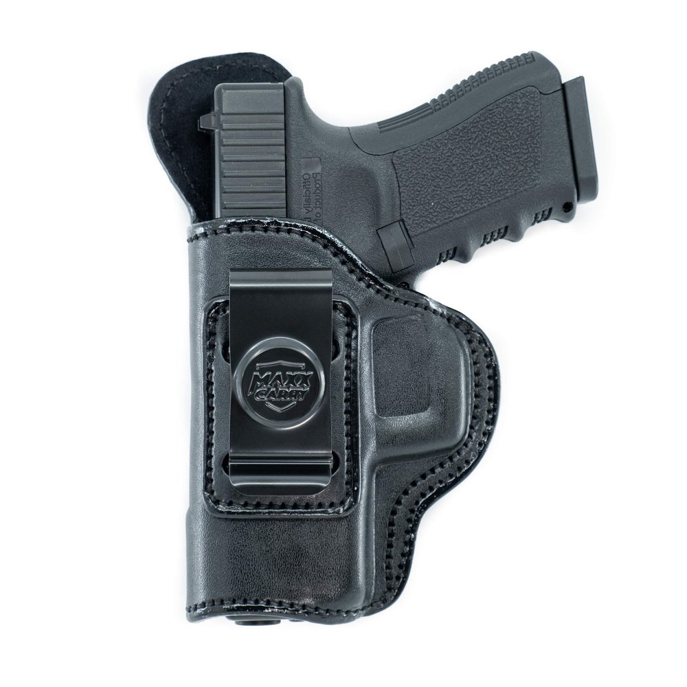 Maxx Carry IWB Leather Gun Holster for Beretta PX4 Storm Compact 9mm / 40ACP | S&W M&P M2.0 Compact 3.6 inch, M&P Shield M2.0 4 inch | Taurus TX22 LR, Black, Left Hand Draw