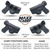 Maxx Carry IWB Leather Gun Holster for Beretta PX4 Storm Compact 9mm / 40ACP | S&W M&P M2.0 Compact 3.6 inch, M&P Shield M2.0 4 inch | Taurus TX22 LR, Black, Left Hand Draw view 3