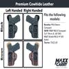 Maxx Carry IWB Leather Gun Holster for Beretta PX4 Storm Compact 9mm / 40ACP | S&W M&P M2.0 Compact 3.6 inch, M&P Shield M2.0 4 inch | Taurus TX22 LR, Black, Left Hand Draw view 4