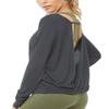 Muzniuer Long Sleeve Yoga Tops for Women Backless Shirt Long Sleeve Open Back Cross Top Blouse Long Sleeve Running Shirts Long Sleeve Tank Top Darkgray M view 3