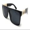 Locs 91156 Black Sunglasses | Authentic Gangster Squared Flat Top Ivory Arms Shades view 1