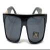 Locs 91156 Black Sunglasses | Authentic Gangster Squared Flat Top Ivory Arms Shades view 2