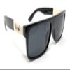 Locs 91156 Black Sunglasses | Authentic Gangster Squared Flat Top Ivory Arms Shades view 3