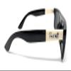 Locs 91156 Black Sunglasses | Authentic Gangster Squared Flat Top Ivory Arms Shades view 4