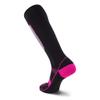 Pure Athlete Alpine Ski Socks Wool Snowboard and Skiing Warm Midweight Socks Merino Men and Women (L/XL, 1 Pair - Black/Neon Pink) view 3