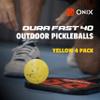DURA Onix Fast 40 Outdoor Pickleballs  Yellow view 3