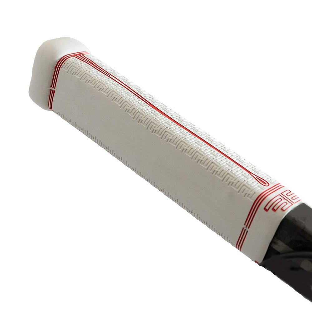 Buttendz Fusion Z Hockey Stick Replacement Grip - Reusable Design, Small Knob Player Grip for Top Hand Mobility, Fits All Stick Sizes (White, Red Drip)