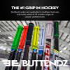 Buttendz Fusion Z Hockey Stick Replacement Grip - Reusable Design, Small Knob Player Grip for Top Hand Mobility, Fits All Stick Sizes (White, Red Drip) view 4