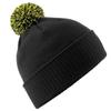 Beechfield Mens Snowstar Duo Winter Knit Beanie Bobble Hat - Black/Classic Red view 4