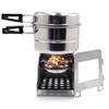 SMT- Portable Camping Outdoor Stove Cookware Stainless Steel Cooking Picnic Bowl Pot Pan Set view 1