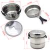 SMT- Portable Camping Outdoor Stove Cookware Stainless Steel Cooking Picnic Bowl Pot Pan Set view 2