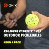 DURA Onix Fast 40 Outdoor Pickleballs  Neon view 2