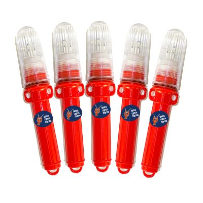 Blinky Lights Marine Fishing Strobe, Red LED Flashing, Pack of 5, Model SP, Glow Stick Replacement