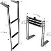 Mojiate 3-Step Telescoping Boat Ladder | Marine-Grade 316 Stainless Steel | 900lb Capacity | Anti-Slip Treads & Dual Handrails | Collapsible for Pontoon, Yacht & Dock view 2