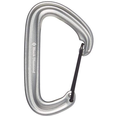 BLACK DIAMOND LiteWire Carabiner | Lightweight Hot-Forged Wiregate | Durable Aluminum Build | Smooth Clipping for Trad & Sport Rock Climbing | Gray