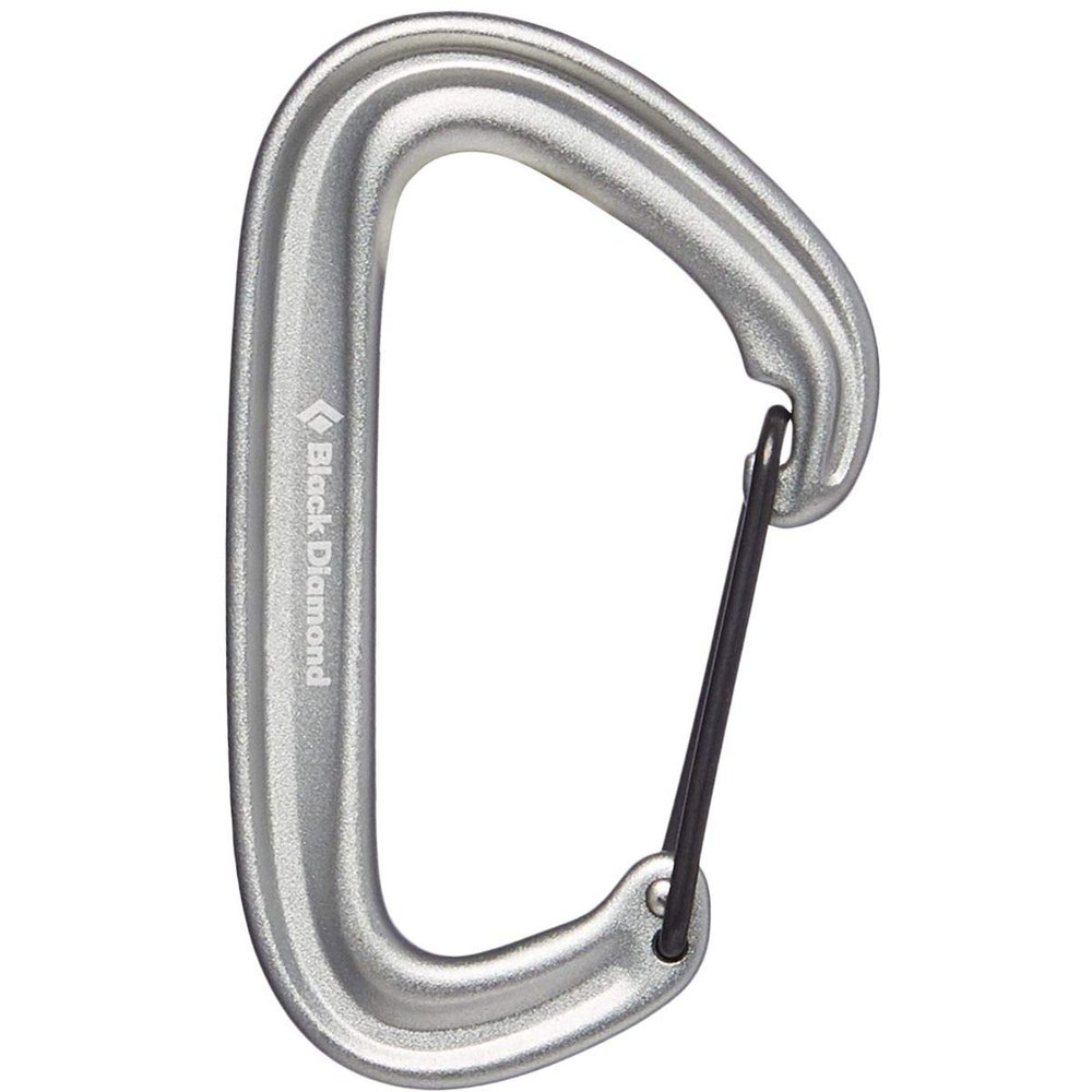 BLACK DIAMOND LiteWire Carabiner | Lightweight Hot-Forged Wiregate | Durable Aluminum Build | Smooth Clipping for Trad & Sport Rock Climbing | Gray