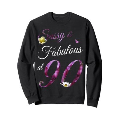 90 Year Old Sassy & Fabulous Floral 1936 90th Birthday Gift Sweatshirt