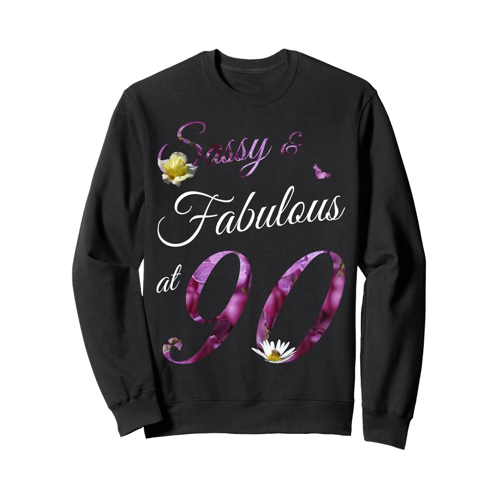 90 Year Old Sassy & Fabulous Floral 1936 90th Birthday Gift Sweatshirt