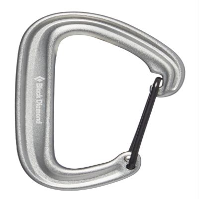 BLACK DIAMOND LiteWire Carabiner | Lightweight Hot-Forged Wiregate | Durable Aluminum Build | Smooth Clipping for Trad & Sport Rock Climbing | Light Gray