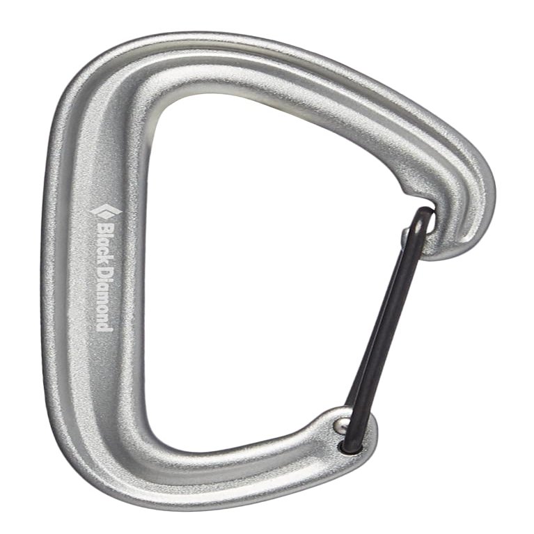 BLACK DIAMOND LiteWire Carabiner | Lightweight Hot-Forged Wiregate | Durable Aluminum Build | Smooth Clipping for Trad & Sport Rock Climbing | Light Gray