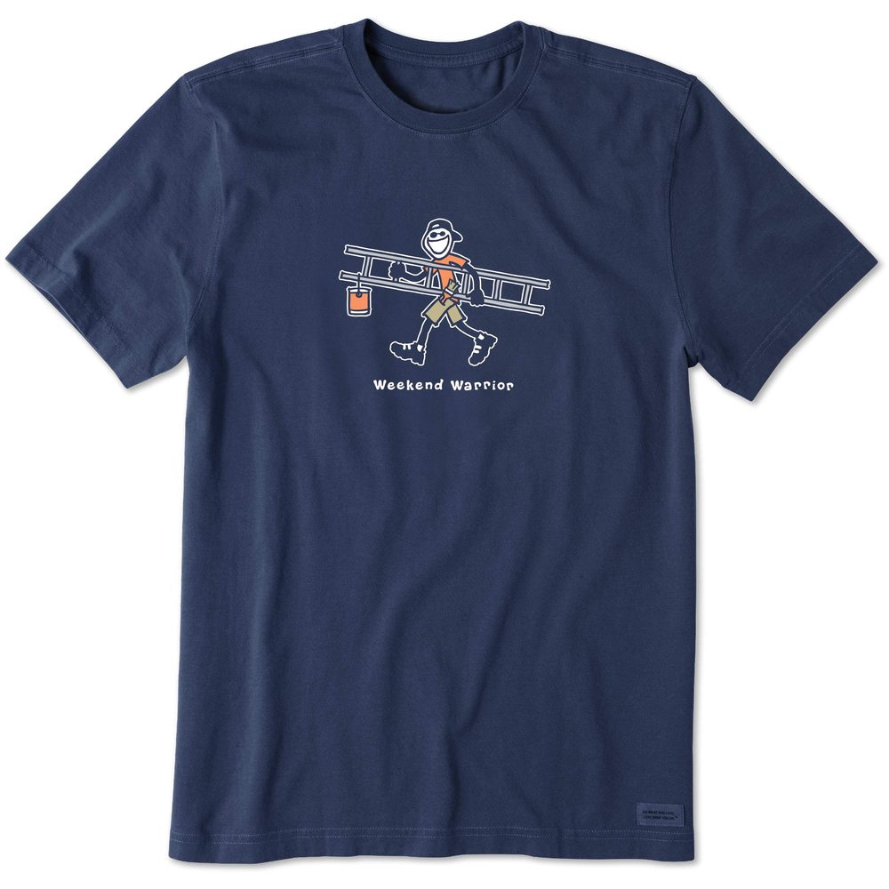 Life is Good Men's Vintage Crusher Graphic T-Shirt, Weekend Warrior , Darkest Blue, Large