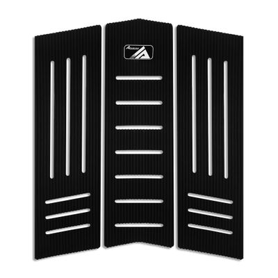 AQUBONA 3 Piece Stomp Pad Surfboard EVA Traction Pad with 3M Adhesive Professional Tail Pad/Applies All Boards - Surfboards, Shortboard, Longboard, Skimboard, Snowboard/Black White Blue