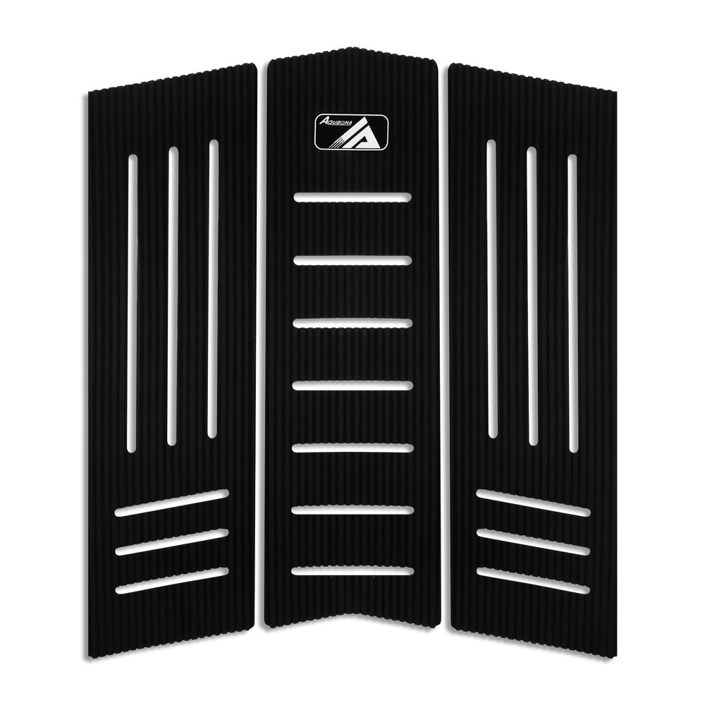 AQUBONA 3 Piece Stomp Pad Surfboard EVA Traction Pad with 3M Adhesive Professional Tail Pad/Applies All Boards - Surfboards, Shortboard, Longboard, Skimboard, Snowboard/Black White Blue