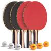 STIGA Performance 4 Player Ping Pong Paddle Set of 4  Table Tennis Rackets, 6  3 Star Orange and White Balls view 1