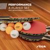 STIGA Performance 4 Player Ping Pong Paddle Set of 4  Table Tennis Rackets, 6  3 Star Orange and White Balls view 2