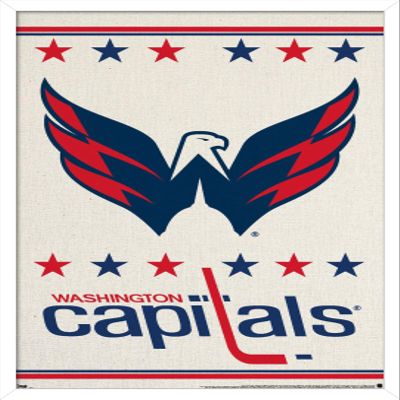 Trends International NHL Washington Capitals - Logo 14 Wall Poster, 14.725" x 22.375", White Framed Version
