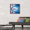 Trends International NBA Philadelphia 76ers - Logo 15 Wall Poster, 14.725" x 22.375", Barnwood Framed Version view 2