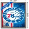 Trends International NBA Philadelphia 76ers - Logo 15 Wall Poster, 14.725" x 22.375", Barnwood Framed Version view 3