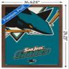 Trends International NHL San Jose Sharks - Logo 14 Wall Poster, 14.725" x 22.375", Mahogany Framed Version view 3