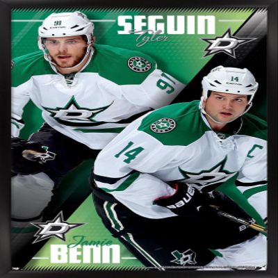 Trends International NHL Dallas Stars - Tyler Seguin and Jamie Benn 14 Wall Poster, 14.725" x 22.375", Black Framed Version