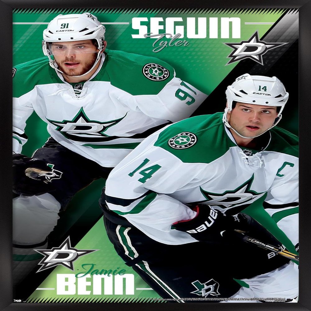 Trends International NHL Dallas Stars - Tyler Seguin and Jamie Benn 14 Wall Poster, 14.725" x 22.375", Black Framed Version