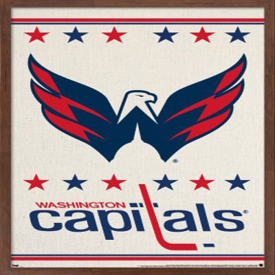 Trends International NHL Washington Capitals - Logo 14 Wall Poster, 14.725" x 22.375", Mahogany Framed Version