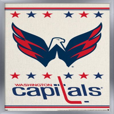 Trends International NHL Washington Capitals - Logo 14 Wall Poster, 14.725" x 22.375", Silver Framed Version