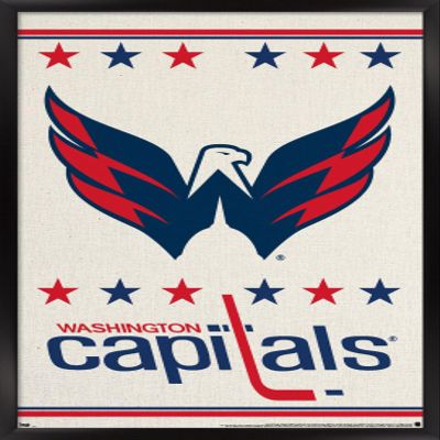 Trends International NHL Washington Capitals - Logo 14 Wall Poster, 14.725" x 22.375", Black Framed Version