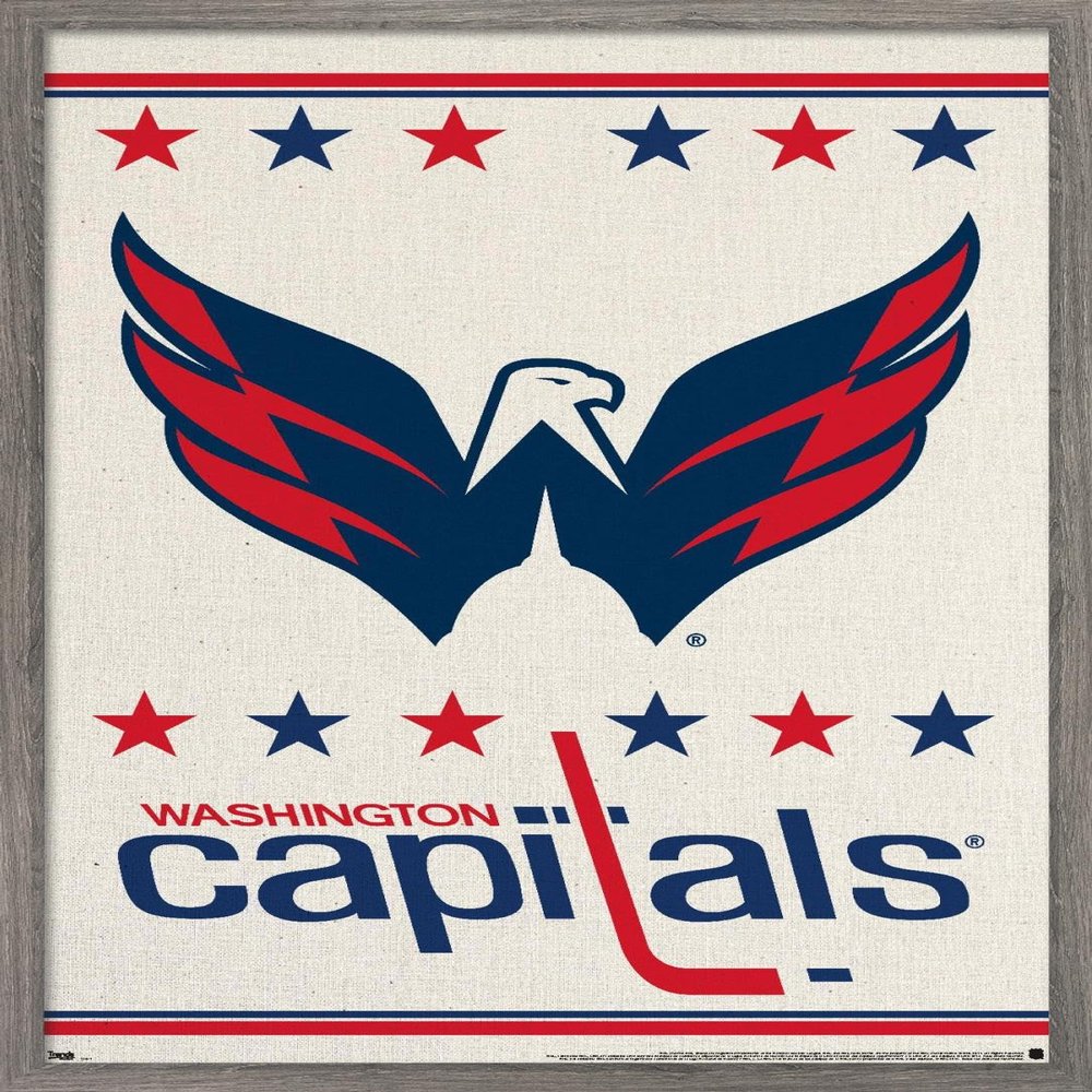Trends International NHL Washington Capitals - Logo 14 Wall Poster, 14.725" x 22.375", Barnwood Framed Version