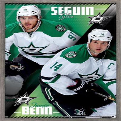 Trends International NHL Dallas Stars - Tyler Seguin and Jamie Benn 14 Wall Poster, 22.375" x 34", Barnwood Framed Version