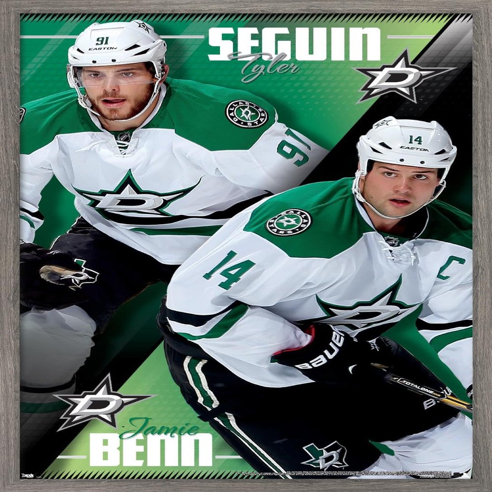 Trends International NHL Dallas Stars - Tyler Seguin and Jamie Benn 14 Wall Poster, 22.375" x 34", Barnwood Framed Version