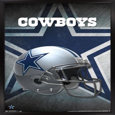 Trends International NFL Dallas Cowboys - Helmet 16 Wall Poster, 14.725" x 22.375", Black Framed Version