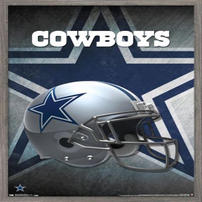 Trends International NFL Dallas Cowboys - Helmet 16 Wall Poster, 14.725" x 22.375", Barnwood Framed Version