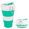 ZENGGE Collapsible Silicone Cup, Portable High Temperature Water Cup Outdoor Travel Collapsible Cup Portable Folding Office Drinking Cup Max 550ml (Orange red) (green) view 1