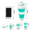 ZENGGE Collapsible Silicone Cup, Portable High Temperature Water Cup Outdoor Travel Collapsible Cup Portable Folding Office Drinking Cup Max 550ml (Orange red) (green) view 2