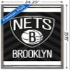 Trends International NBA Brooklyn Nets - Logo 15 Wall Poster, 22.375" x 34", Barnwood Framed Version view 3