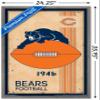 Trends International NFL Chicago Bears - Retro Logo 14 Wall Poster, 22.375" x 34", Barnwood Framed Version view 3