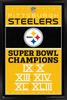 Trends International NFL Pittsburgh Steelers - Champions 13 Wall Poster, 14.725" x 22.375", Black Framed Version view 1